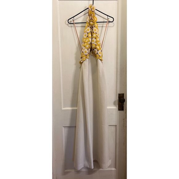 Vintage Lilli Diamond California White Daisy Bodice Maxi Dress  Women's Sz Small - Picture 3 of 12